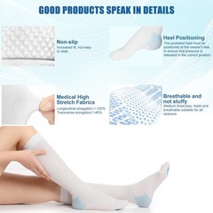 15-21mmHg Knee High Compression Socks Anti Embolism Stockings White 1 Pair