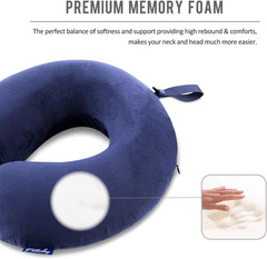 Fabuday Travel Pillow Memory Foam – Head Neck Support Adult Size, Blue