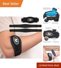 Athletic Tennis Elbow Brace with Compression Pad – Adjustable Elbow Support