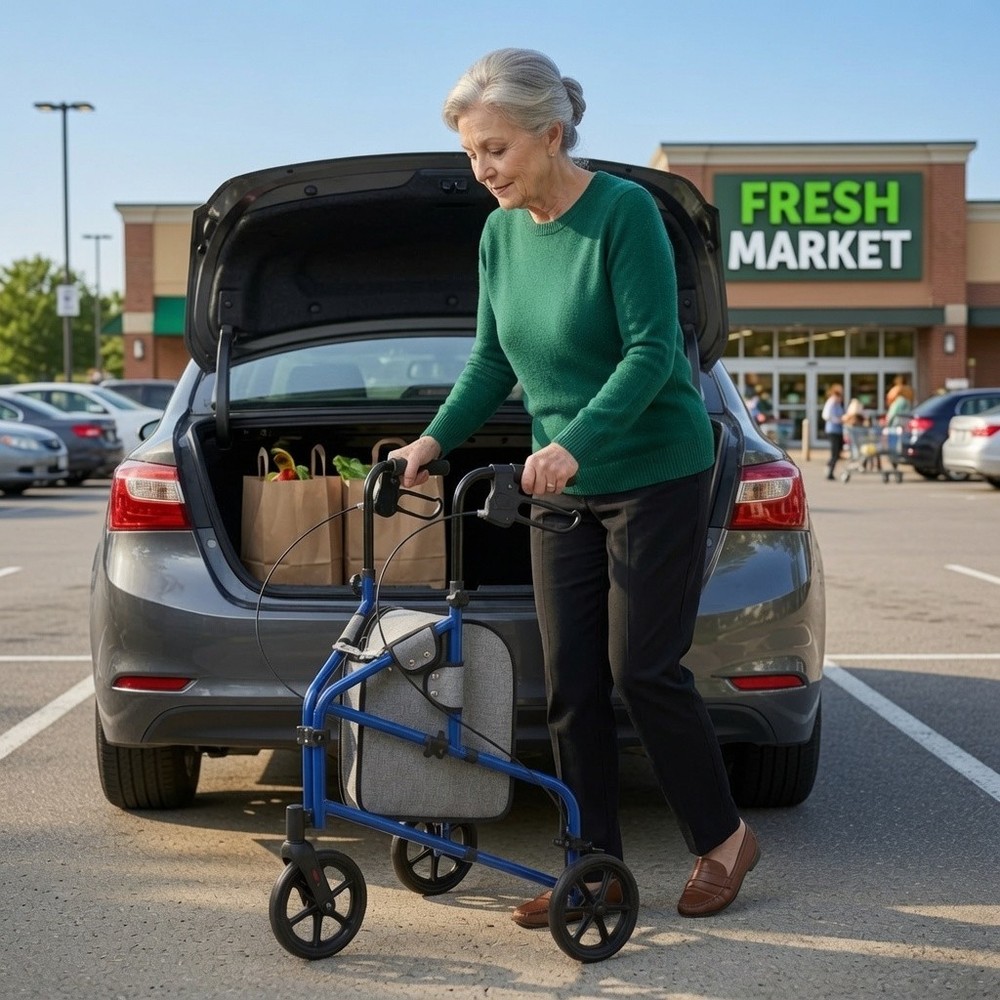 Vive Mobility 3 Wheel Walker – Three Wheeled Rollator for Seniors – Lightweight