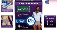 14 Count Night Defense Men’s Incontinence Underwear – Up to 12 Hours Protection