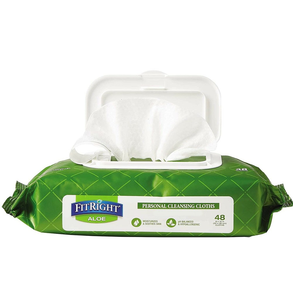 *1-Pack* Medline FitRight Personal Cleansing Cloths Aloe Scented MSC263654