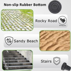 4-Pack Walking Cane Tips 1/2″, 3/4″, 7/8″ Heavy Duty Non-Slip Rubber Crutch Feet