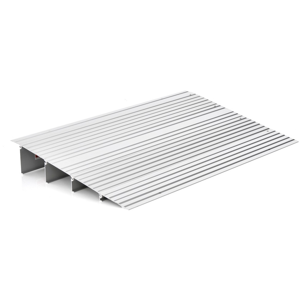4″ Door Threshold Ramp Aluminum Adjustable Rise Entry Ramp for Wheelchair