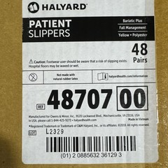 Patient Slippers, Bariatric Plus, Fall Management, Yellow, 48/CS, Halyard 48707