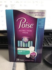 Poise Ultra Thin Pads-Regular Length-Light Absorbency-28ct.