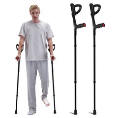 Uimoso Forearm Crutches 10-Level Height Adjustable Walking Crutches 1Pair 350LBS