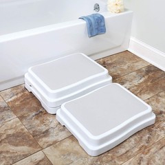 Stackable Bathtub Steps 4″ Height Supports 330 Lbs – Multi-Purpose Step Stool