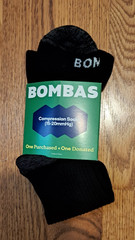 BOMBAS BLACK COMPRESSION KNEE HIGH MIDWEIGHT SOCKS (15-20mmHg) UNISEX SMALL NEW