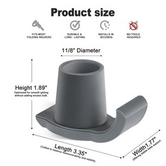 Walker Ski Glides, Universal Fit for Folding Walkers,Easy Install Durable Rubber