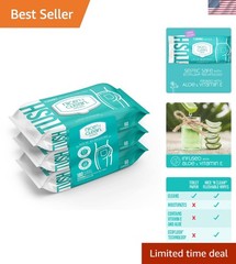 Moisture-Lock Nice ‚N Clean Flushable Wipes | 180 Count for Comfort & Cleansing