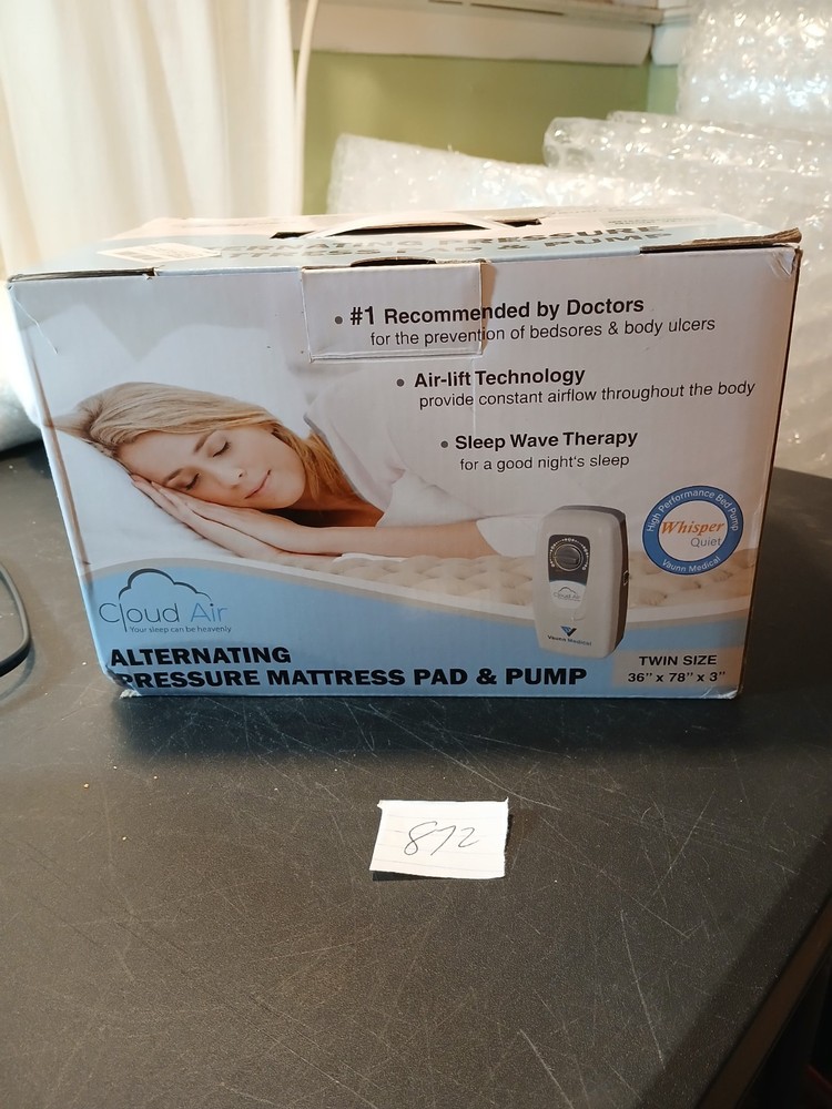 Vaunn Medical Alternating Pressure Mattress Pad & Pump Twin 36”x78”x3” Cloud Air