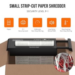 6-Sheet Strip Cut Portable Home Paper Shredder no 11.69*4.29*2.28inch black