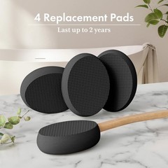 AmazerBath Lotion Applicator for Back, Feet, 4 Replacement 4 Piece Set, Black