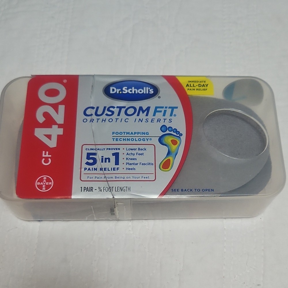 Dr. Scholl’s Custom Fit Orthotic Insole CF420 3/4 Length Pain Relief High Arch