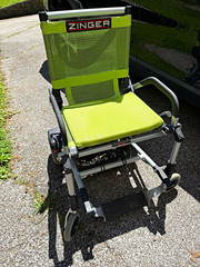Zinger Transport Wheelchair Mobility Chair with Footrest, Green/Silver/Black