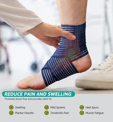 Foot & Ankle Brace 2 Pack, Adjustable Compression Wrap for Men & Women – Helps