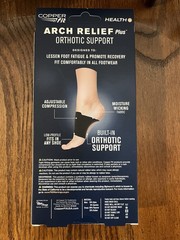 Copper Fit Health Unisex Arch Relief Plus with Built-In Orthotic Support – Black