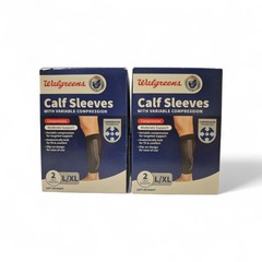 2 X Walgreens Calf Sleeves Variable Compression L/XL Moderate Support