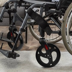 Yuqim 2 Pack 8 Inch Wheelchair Front Wheels Replacement 8 Inch-Regular, Black