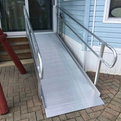 Titan Ramps 9′ 6” Wheelchair Entry Ramp with Handrails – 850 lb.