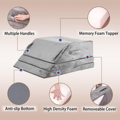 Wedge Pillow for Sleeping, Bed Wedge Pillow for After Surgery 3-Height Memory…