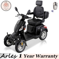 Heavy Duty 4-Wheel Mobility Scooters 31 Miles 3-Speed 800W 500lbs Capacity Black