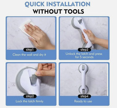 2 Pack Shower Grab Bar 12″ Shower Suction Bar Handle Bathroom Safety Grip Handle