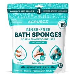 All-in-One Rinse-Free Bathing Wipes – 25 Pack for Sensitive Skin Convenience