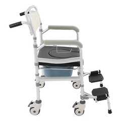 172kg/380lbs Bedside Commode Toilet Chair Shower Wheelchair for Adult Elderly