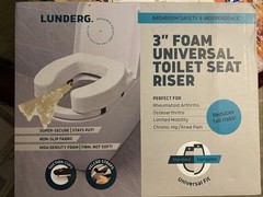 Lunderg Toilet Seat Riser for Seniors Adds 3 Inches Universal Fit White NEW
