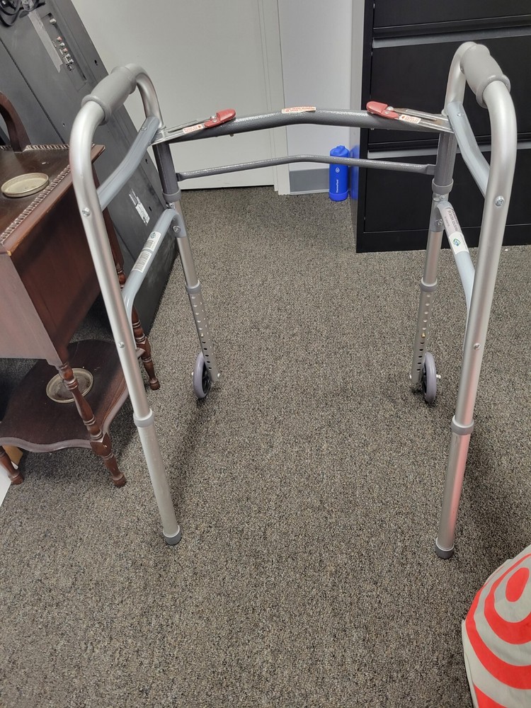 HealthLine HL8804-4 Adjustable Walker w/ 2 Wheels