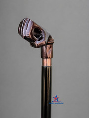 Solid Brass Punch Head Vintage Black Wooden Walking Stick Cane handmade Gift
