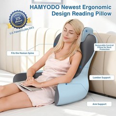 Reading Pillow for Sitting in Bed,22″ H Back Support Pillow for Sitting up,Ba…
