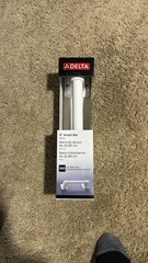 Delta 9” Grab Bar White Bathroom Safety Handle 300 lb 300 lb Capacity NEW