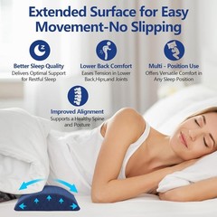 Lumbar Support Pillow Memory Foam Large 3.15×23.6 Inches Back Lower Pain Relief
