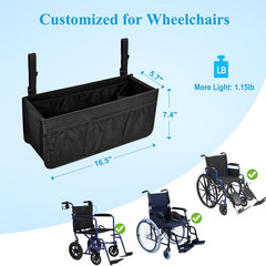 Wheelchair Basket for Back, Large Capacity Wheelchair Backpack Storage Bag with