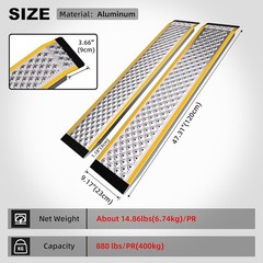 Lightweight Aluminum Loading Ramp Non-Slip Wheelchair Motorcycle Scooter