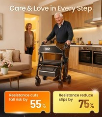 Z63 Rollator with Adjustable Resistance – Speed Control Walker Black