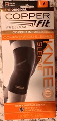 Copper Fit Infused Knee Sleeve – Compression – Black – Unisex – Large 14″ to 16″