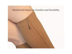Shorewood Medical Zipper Compression Socks. 20-30mmHg. Knee X-Large, Beige