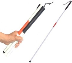 Aluminum Folding Walking Cane Stick Reflective Red for The Blind or White,Red