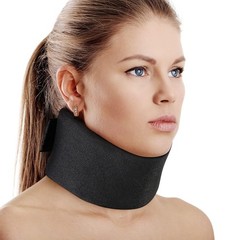 Medium Black Soft Neck Brace Foam Cervical Collar Adjustable Injury Support