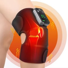 Cordless Red Light Heated Knee Joint Massager Therapy Pain Relief with Vibration