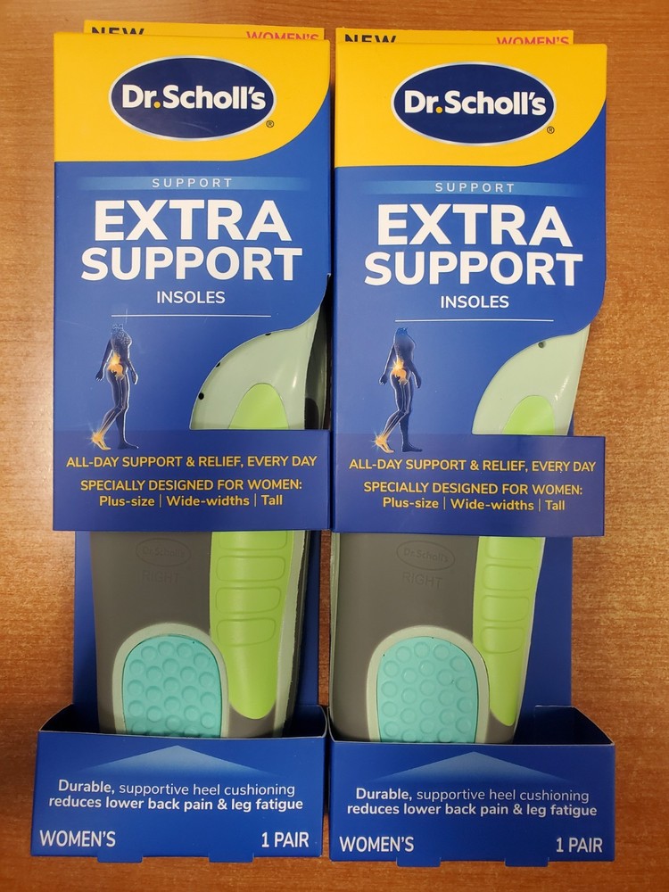 2 Pairs: Dr. Scholl’s Extra Support Insoles Women’s Size 6-11 (0134) R5P7