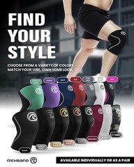 Rehband 5mm Neoprene Knee Sleeve, Compression Support, Black, M, 1 Pair