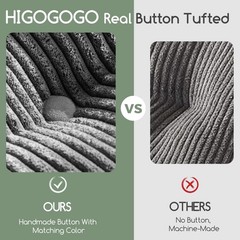HIGOGOGO Papasan Chair Cushion with Corduroy Cover (Without 48inch, Dark Grey