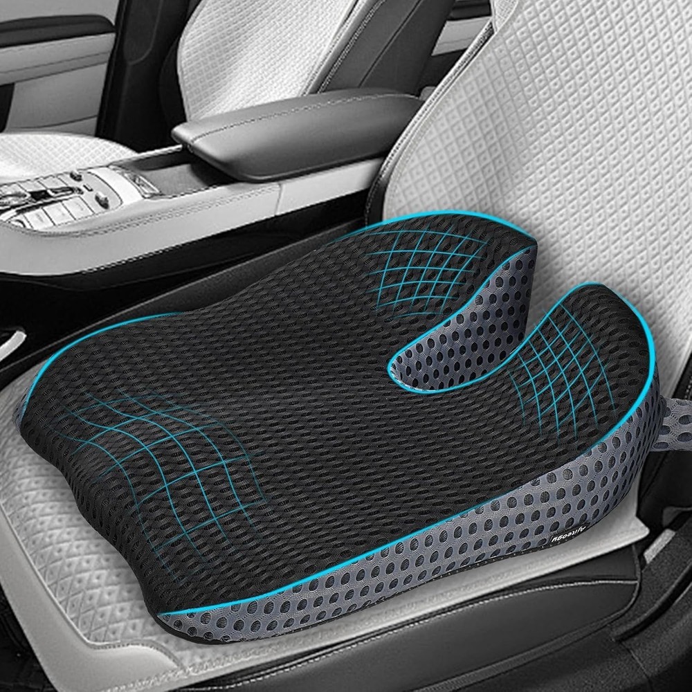 Car Seat Cushion, Memory Foam Car Wedge Seat Cushion for Driving, Height Booster