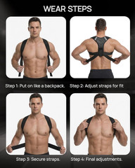 Gymgoer‘S Back Posture Corrector for Men with Reinforced Support Plate. High-Ten