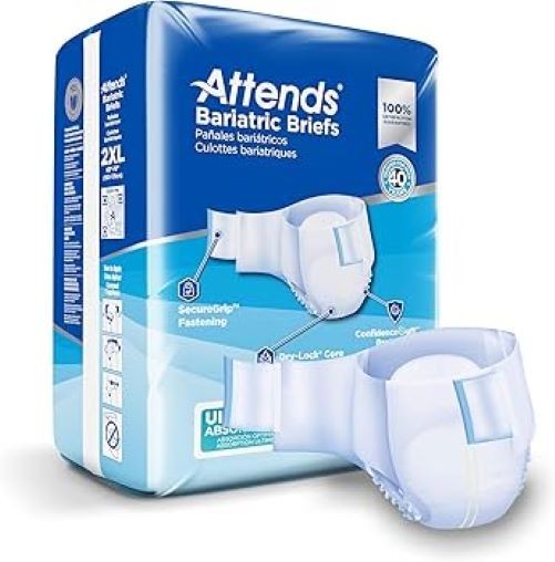 Attends Bariatric Incontinence Disposable Briefs, XX-Large, 48ct Case